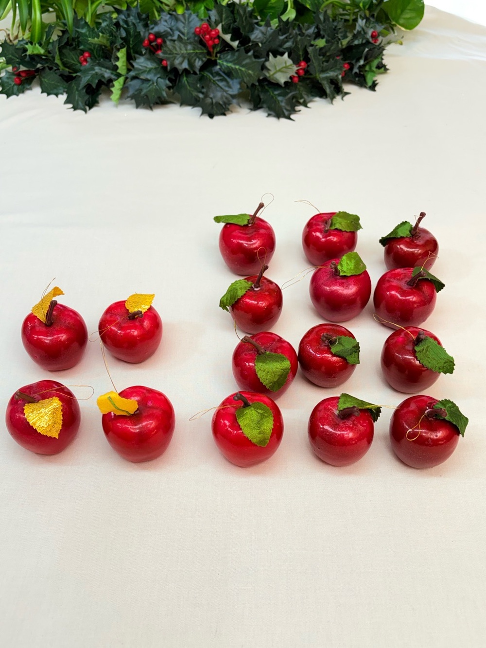 Vintage Red Apple Holiday Craft Ornaments - Lot of 16